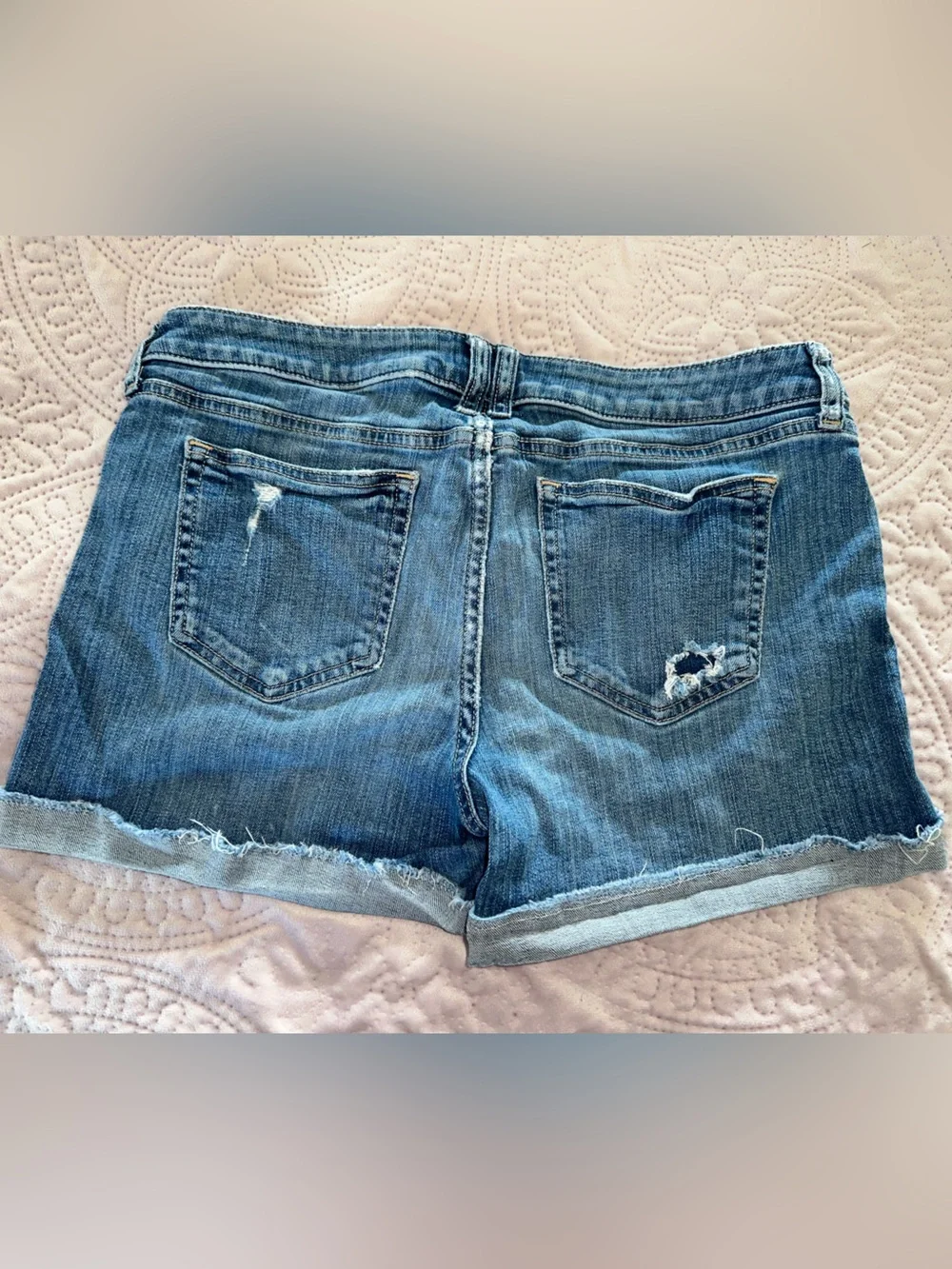 a.n.a Light Blue Distressed Denim Shorts